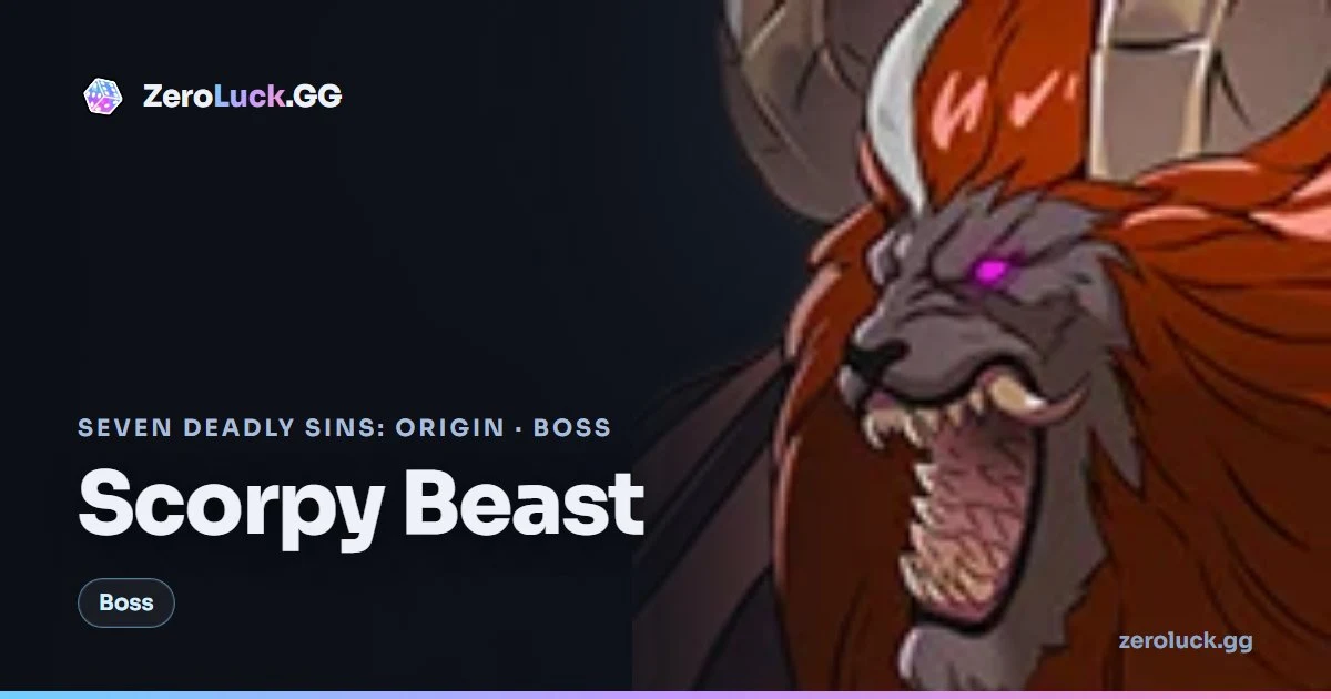 Scorpy Beast boss guide: weaknesses & drops (7DSO)
