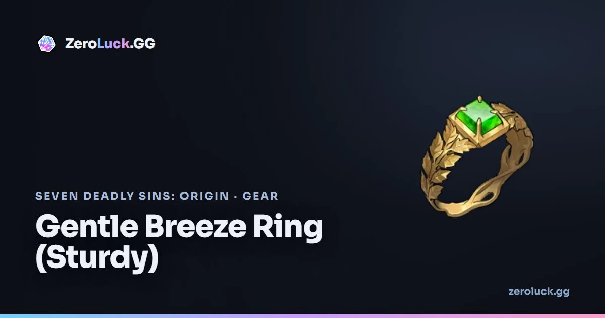 Gentle Breeze Ring (Sturdy): stats & set info (7DSO)