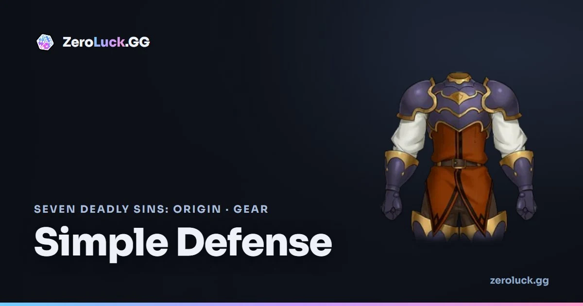 Simple Defense: stats & set info (7DSO)