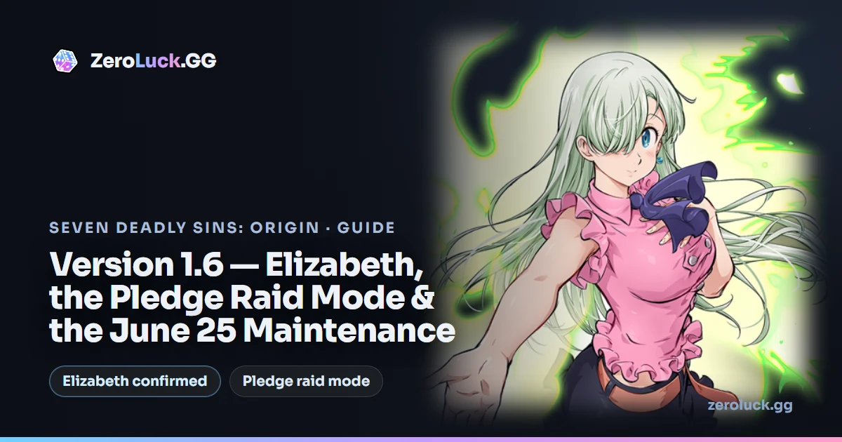 Netmarble Characters 7DS Origin Version 1.6: Elizabeth, the Pledge Raid Mode, Pet Expedition ...