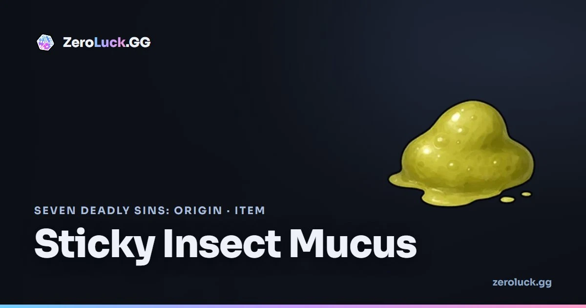 Sticky Insect Mucus — how to get & uses (7DSO)