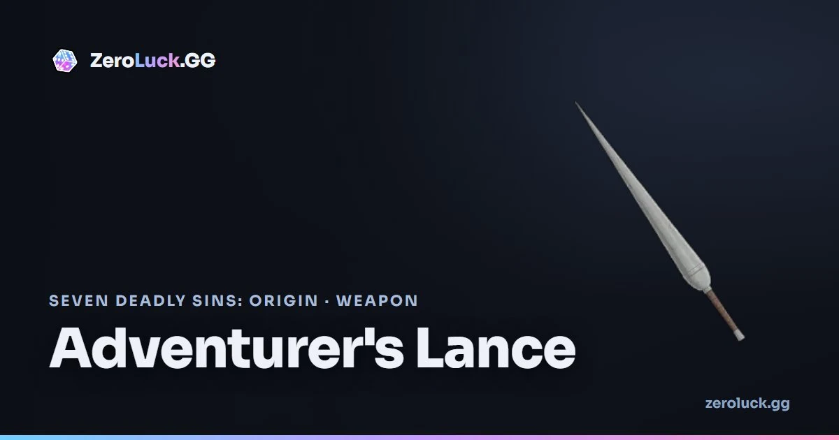 Adventurer's Lance: passive & crafting (7DSO)