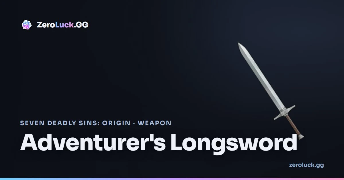 Adventurer's Longsword: passive & crafting (7DSO)