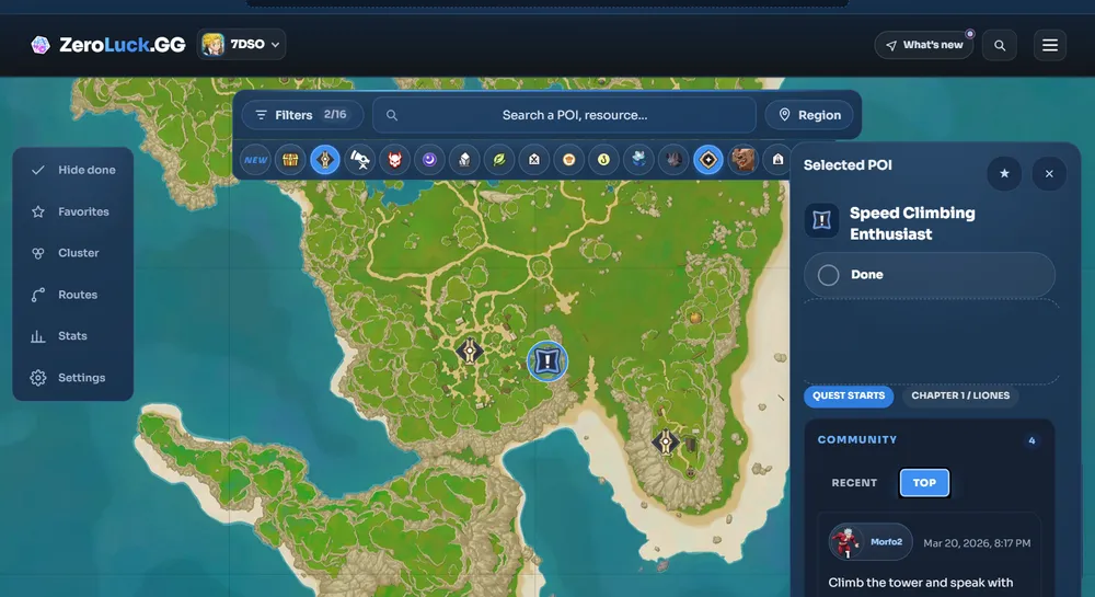 Speed Climbing Enthusiast, Liones location on the interactive map