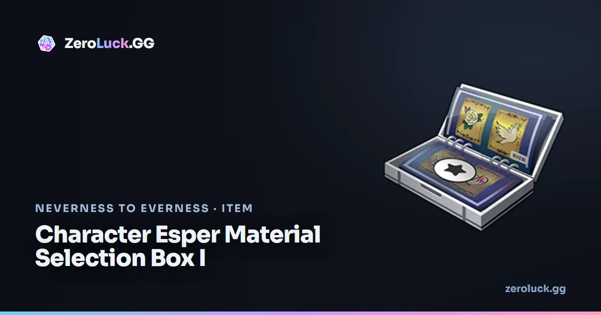 Character Esper Material Selection Box I — Neverness to Everness